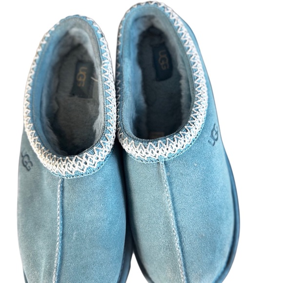UGG Tasman Light Blue Suede Slip-Ons - Picture 3 of 5